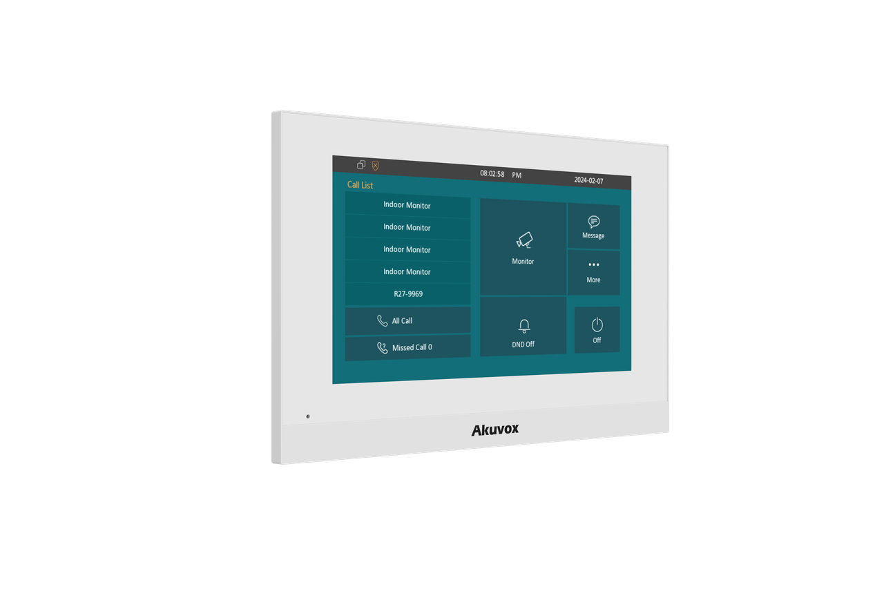 SIP Indoor Monitor Station Linux and 7 Inch Display - White